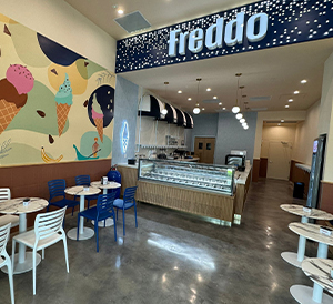 Logo Freddo with a background