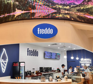 Logo Freddo with a background