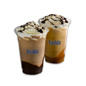 2 ICED COFFEES with dulce de leche and chocolate